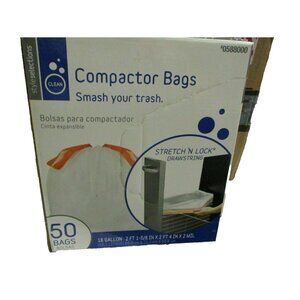 Backpack Liner 50 Compactor Bags 2 Mil, 18 Gallon, Wt: 1.65 oz or 47 grams